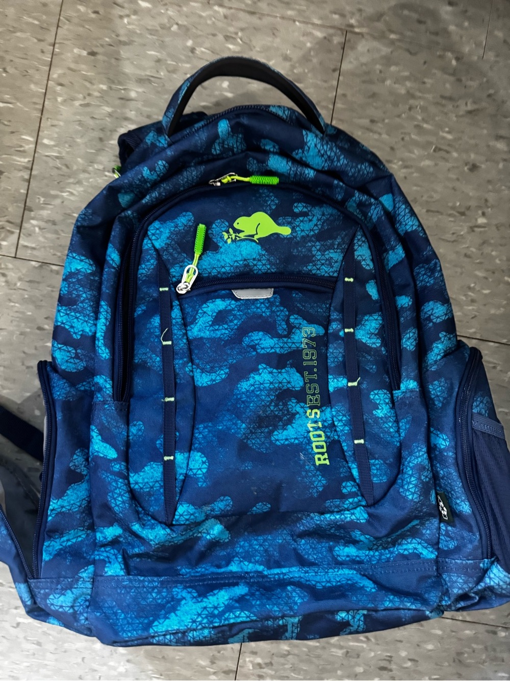 Roots Blue Camouflage Backpack